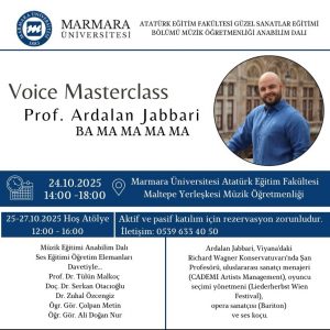 Prof. Ardalan Jabbari , BA MA MA MA MA Masterclass at Marmara University in Istanbul on 24th October 2025